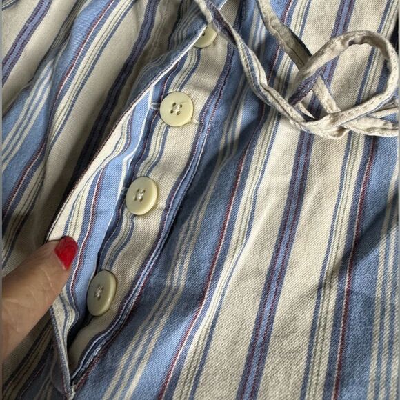 DKNY Classic Petite Striped Cropped Wide Leg Pants, Petite Small - Picture 6 of 13